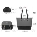 Handtas Dames Shopper Schoudertas Dames Handbags Set Women Grote Damestas Handtassen 3-Delige Set, Grijs Zwart