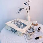 Draagtas, Draagtassen Dames, Boodschappentas, Schoudertas Stoffen Tas, Katoenen Tas, Jute Tas, Met Vintage Print, Canvas Tote Bag om te winkelen School