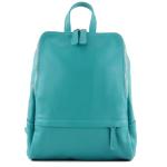 Modamoda.de T138 Italiaanse damesrugzak van leer, turquoiseblauw, Medium