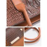 3 Stuks Satchel Handtas Voor Vrouwen Top Handvat Purse Mode Krokodil Crossbody Tas Grote Dames Tote Schoudertas, Bruin