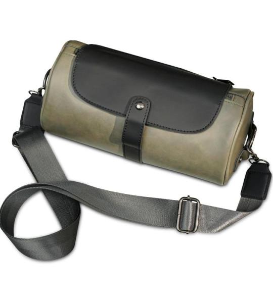 Schoudertas voor heren, messenger bag, retro, waterdicht, diefstalbeveiliging, licht, trekking, reizen, outdoor, fietsen, echt leer, Groen, Large