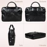 Pavone Nero Leder Aktentasche Herren – Laptoptasche, elegantes Design, langlebige Verarbeitung – Ideal für Geschäftsleute, Anwälte, perfekt für Geschäftsreisen und den tä