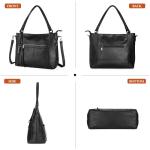 BAIGIO 2-delige handtassen voor dames, schoudertas, grote shoppertas, PU-leer, schoudertas, draagtas, hengseltas, cadeau, tote bag set met portemonnee, ritssluiting, voor kantoor, 