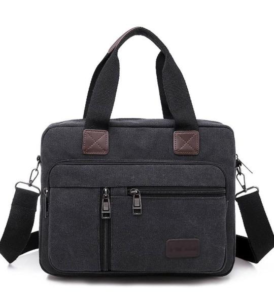 CHDWEY Umhängetaschen für Herren Männer Umhängetaschen for Leinwand Große Kapazität Männer Crossbody Tasche Freizeit Einkaufstasche Reise Handtasche(Black)