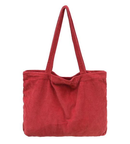 Uniseks schoudertas voor dames, tote bag, corduroy tas, grote schoudertas, shopper, handtas, casual, crossbody tas voor school, universiteit, kantoor, werk, reizen, uitstapjes, win