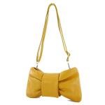 - T214 - Italiaanse schoudertas clutch leer klein, mosterdgeel, Small