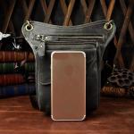 Waterdichte Motortas Echt Leer Mannen Multifunctioneel Ontwerp Casual Sling Schouder Messenger Bag Reizen Taille Riem Pack Drop Been Tas (Color16)