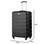 COOLIFE Harde koffer trolley rolkoffer reiskoffer ardschaal Boardcase handbagage met TSA-slot en 4 wielen, maannacht zwart, Premium koffer