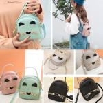 Schoudertas voor meisjes, mini crossbody bag, schoudertas, handtas, PU-leer, kleine meisjeshandtas, mini-rugzakken voor kinderen, meisjes, tieners, grijs