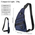 Borsttas Sling Bag voor Mannen Vrouwen, Reizen Crossbody Rugzak Mens Schoudertas Waterdichte Persoonlijke Pocket Tas Slanke Lichtgewicht Gym Fietstas, Donkerblauw