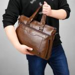 CHDWEY Umhängetaschen für Herren Hohe Kapazität schwarzer männlicher Messenger Bag Männer Aktentasche for Dokument Laptop Computer Handtasche A4 14 Zoll Computertasche(Khaki)
