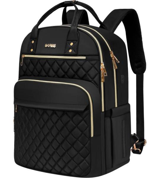 Reis Laptop Rugzak, 17.3 Anti Diefstal Laptop Bagpack met USB Gat, Waterbestendige College Bookbag, Grote Capaciteit Gewatteerde Zwarte Computer