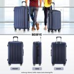 BEIBYE Harde koffer, trolleykoffer, rolkoffer, reiskoffer, handbagage, 4 wielen, M/L/XL, donkerblauw