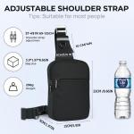 Sling Bag Schoudertas, borsttas, schoudertas voor dames en heren, met RFID-blokkering, borsttas, crossbody tas, kleine herentas, geschikt voor linker- en rechterschouders, zwart, s