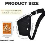 Borsttas, anti-diefstal slingbag, crossbody schoudertas voor heren en dames, klein, voor outdoor, reizen, wandelen, joggen, Zwart-2.0, Medium