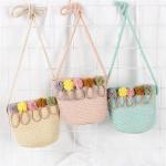 FJZFXKZL Strandtas, stro, handgemaakte zomer, kinderen, meisjes, schoudertas, bloemen, strotas, messengertas, kinderen, sleutel, muntzuip, mini handtas