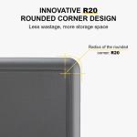 LEVEL8 Handkoffer, lichtgewicht van 100% polycarbonaat, harde koffers, trolleys, trolley case Elegance Micro-Diamond Textured design, 8 spinners, donkergrijs