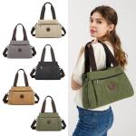 Canvas Handtas Vrouwen Hobo Schoudertas Vintage Top Handvat Crossbody Tas Casual Multifunctionele Tote Tas Voor Werken Winkelen