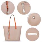 dames handtas meerkleurig gestreept schoudertas Shopper (abrikoos)