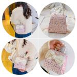 COLLBATH 2 stuks schooltas kinderen strik portemonnee Carteras Para parel schoudertas kinderparel handtassen portemonnees voor vrouwen kleine schoudertas beddengoed van katoen meis