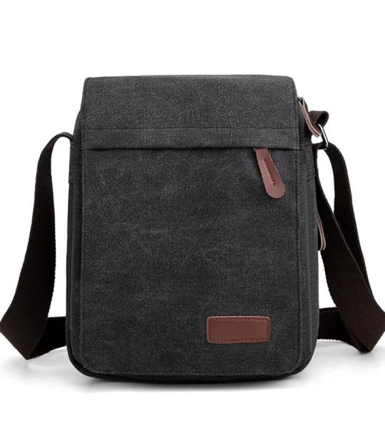 CHDWEY Umhängetaschen für Herren Leinwand Umhängetasche for Männer Tragbare Kurzstrecken Messenger Bag Multifunktionale Reisebrieftasche und Handtaschen Sack(Black)