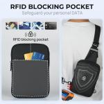 Sling Bag Schoudertas, borsttas, schoudertas voor dames en heren, met RFID-blokkering, borsttas, crossbody tas, kleine herentas, geschikt voor linker- en rechterschouders, zwart, s