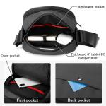 BAIGIO Herentas, schoudertas, klein, voor tablet/iPad 8 inch, heren schoudertas, crossbody bag, reizen met veel vakken, voor sport, reizen, werk