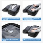 Vacpack Rugzak, 16 Gallon Uitzetbare Vacuümrugzak met Verzegeld Compressiesysteem voor Reis, Airback Carry On, Zwart-met luchtpomp, L