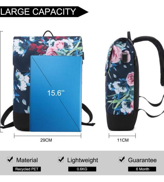 Laptop Rugzak 15,6 Inch Voor Dames, Waterdichte Schooltas met Laptopvak en Usb-oplaadpoort, Anti-diefstal Reisrugzak voor Reizen, College, Kantoor, School, Dagelijks, Blauw