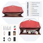 Vrouwen Clutch Bag Glitter Avondtas Met Ketting Riem Speciale Envelop Clutch Schoudertas voor Bruiloft Bruids Feest Sparkle Elegante Dames, Bordeaux