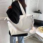 Tote Bag Shoppertas voor dames, grote handtas, corduroy, grote tas, beige, schoudertas, groot, dames, totes, esthetisch, voor universiteit, school, werk, kantoor, reizen, winkelen,