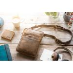 LEABAGS Leren schoudertas voor dames en heren, messenger bag met schouderriem, werktas, draagtas, handtas, echt lederen tas, natuurlijk donkerbruin, Boheems, gedeconstrueerd, minim