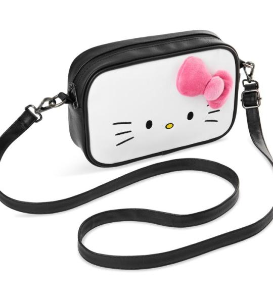 Hello Kitty Schoudertas met afneembare riem, binnenvak en ritssluiting, cadeaus voor meisjes, wit