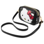 Hello Kitty Schoudertas met afneembare riem, binnenvak en ritssluiting, cadeaus voor meisjes, zwart