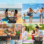 Grote strandtas van mesh voor dames, draagbaar, XXL familie, strandtas voor dames, opvouwbaar en herbruikbaar, grote nettas voor het strand, voor zand, zwemmen, reizen, winkelen, Z