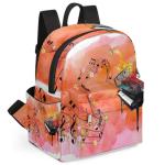 TropicalLife Rucksack mit Blumenmusiknoten, Klavier-Rucksack für Damen, Kinder, Mädchen, niedlicher kleiner Rucksack, lässige Schultertasche, Tagesrucksack für Schule, Reisen, 