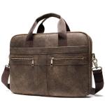 CHDWEY Umhängetaschen für Herren Business-Männer-Aktenkoffer-Leder-Mann-Tasche große Kapazität Herrenhandtaschen-Umhängetasche(Mosha Coffee)
