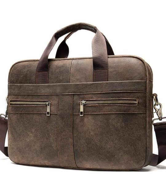 CHDWEY Umhängetaschen für Herren Business-Männer-Aktenkoffer-Leder-Mann-Tasche große Kapazität Herrenhandtaschen-Umhängetasche(Mosha Coffee)
