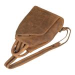 'Minou' Leren Sling Bag Dames 2-in-1 Rugzak Handtas Schoudertas Vintage Handle Bag Leder Tas Echt Leder, Kleur:bergamo- bruin