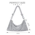 Clutch glitter dames, zilveren avondtas, handtas, diamant tas, schoudertas, zilver, elegant met ritssluiting, strasssteentjes, , portefeuille, schoudertas voor feest, vrije tijd, d
