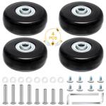 Ruicaifu 4 stuks kofferwielen, reservewielen, 50 mm rubber, stille bagagekoffer, reservewielen voor koffer, trolley, skate (met metalen reserveonderdelen)