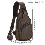 newsbirds Heren echt lederen borsttas schoudertas sport outdoor schoudertas wandelrugzak, 9455 donkerbruin, Retro