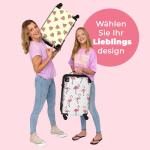 NoBoringSuitcases.com Kinderkoffer, handbagage, harde koffer met TSA-slot, jongens en meisjes, trolley, reiskoffer, draagtas, rolkoffer, klein of middelgroot, 38 flamingo-patronen,