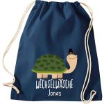 ShirtInStyle Kindergymtas, grappige dieren schildpad, verwisselbaar ondergoed met tekst naar wens, kinderen, dierentuin kinderdag familie, gymtas