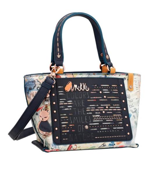 - Tote tas voor dames - handtas van kunstleer met handgrepen, schoudertas en ritssluiting Amazonia - accessoires en accessoires voor dames - afmetingen 22 x 17 x 12 cm, Meerkleurig