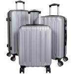 Trendyshop365 Harde koffer 3-delige trolleyset dubbele wielen cijferslot, zilver, kofferset