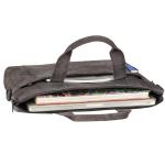 Seattle Moderne leren tas voor heren, van echt leer, groot, ideaal als zakelijke aktetas, platte laptoptas voor 14-15,6 inch voor op reis, met trolleyhouder, Navy grijs, Large