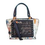 - Tote tas voor dames - handtas van kunstleer met handgrepen, schoudertas en ritssluiting Amazonia - accessoires en accessoires voor dames - afmetingen 22 x 17 x 12 cm, Meerkleurig