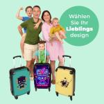NoBoringSuitcases.com Kinderkoffer, handbagage, harde koffer met TSA-slot, jongens en meisjes, trolley, reiskoffer, draagtas, rolkoffer, klein of middelgroot, 34 Neon - Games, kind