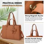 Handtas voor dames, shopper, grote zwarte tas voor dames, laptoptas, 15,6 inch, PU-leer, schoudertas, werktas voor zakelijk, werk, school, bruin, Hedendaags